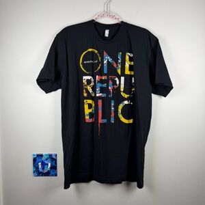 One Republic Waking Up Graphic Black Band Concert Tee Shirt Short Sleeve XL